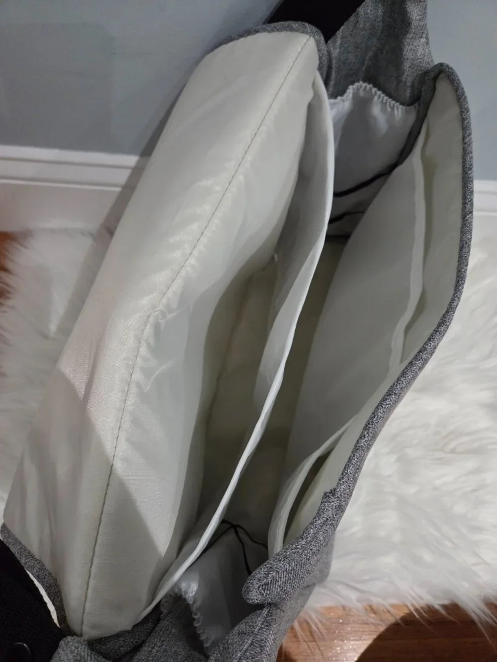 Gray Messenger Style Diaper Bag